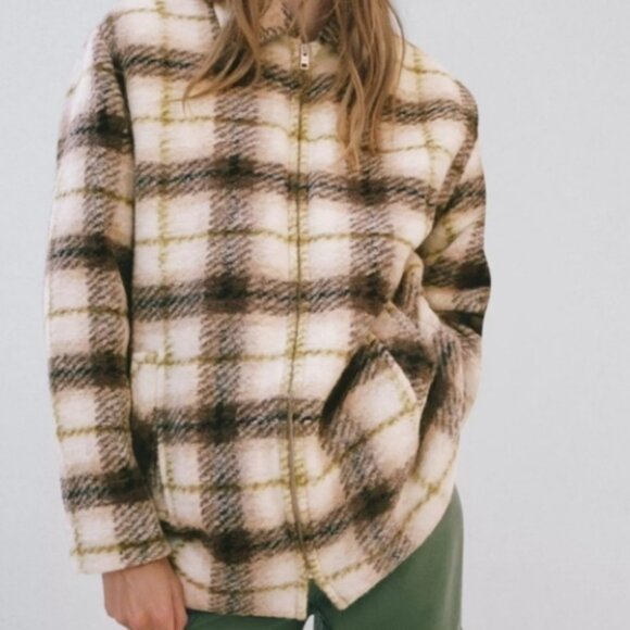 Aritzia Wilfred free LYON wool plaid jacket / 2 / FLAWED - Picture 1 of 8